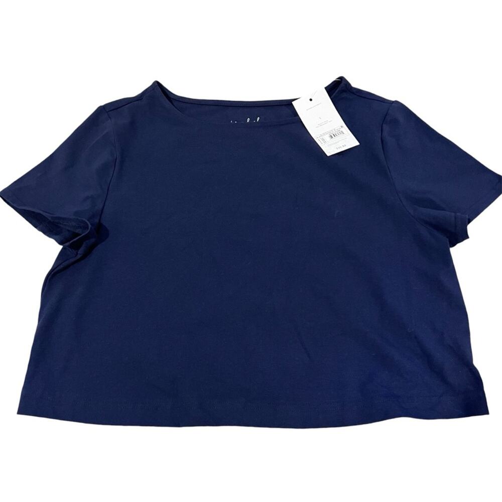 NWT Isabel by Ingrid + Isabel Maternity Navy Blue Crop Top Size Large